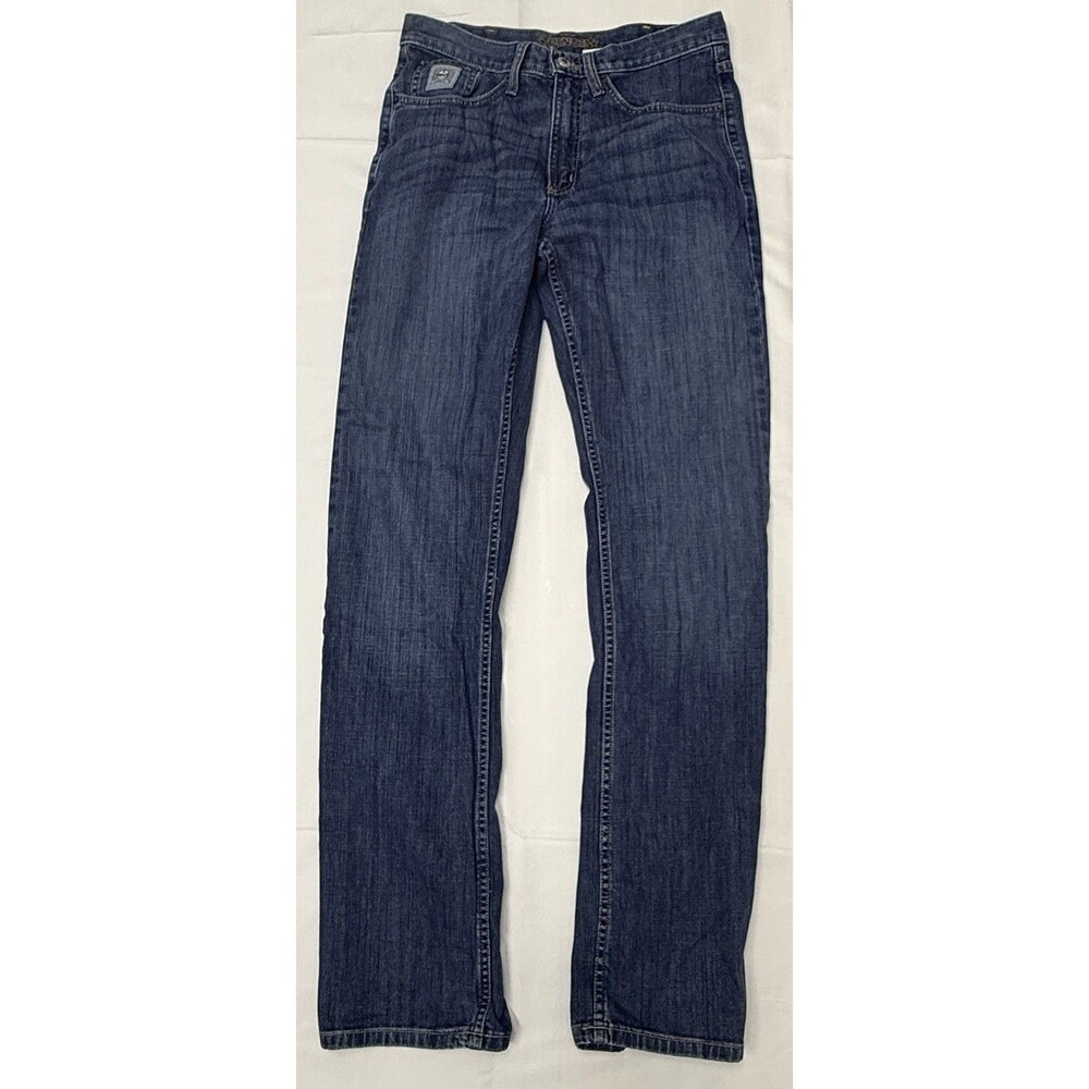 Cinch Ian Men’s 30x36(35) Slim Fit Straight Leg Jeans Medium Wash Blue Silver